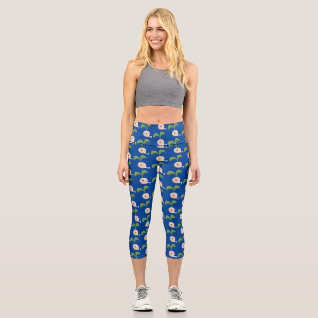 Leggings Capri Ilustracion de personalizado de brote de semillas  (Anverso)