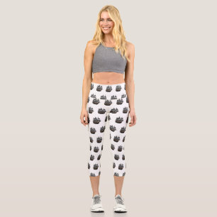 Leggings Capri Ilustracion de personalizado de buques piratas