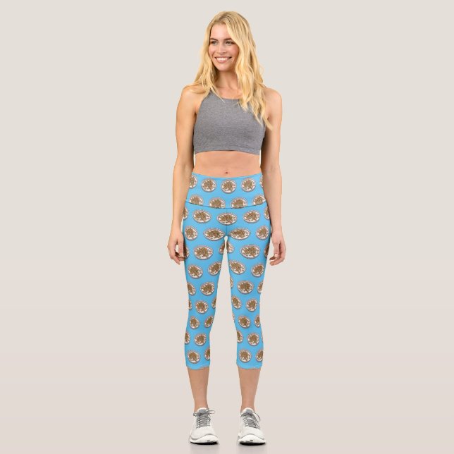 Leggings Capri Ilustracion de personalizado de cereales (Anverso)