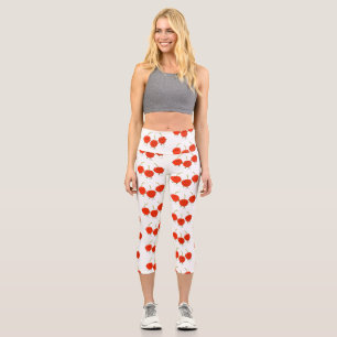 Leggings Capri Ilustracion de personalizado de cerezas rojas de s
