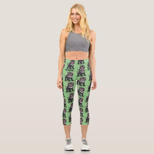 Leggings Capri Ilustracion de personalizado de demonio de Tasmani