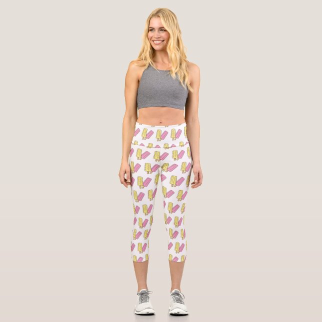 Leggings Capri Ilustracion de personalizado de hielo (Anverso)