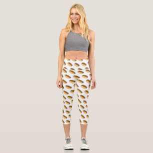 Leggings Capri Ilustracion de personalizado de hot dog