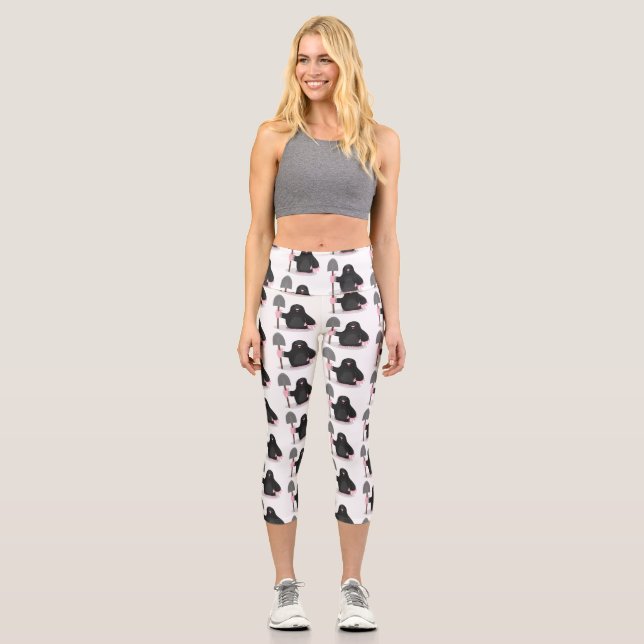 Leggings Capri Ilustracion de personalizado de lunar feliz (Anverso)