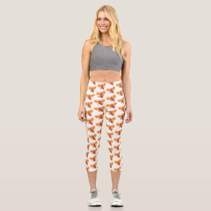 Leggings Capri Ilustracion de personalizado de mariposa naranja f