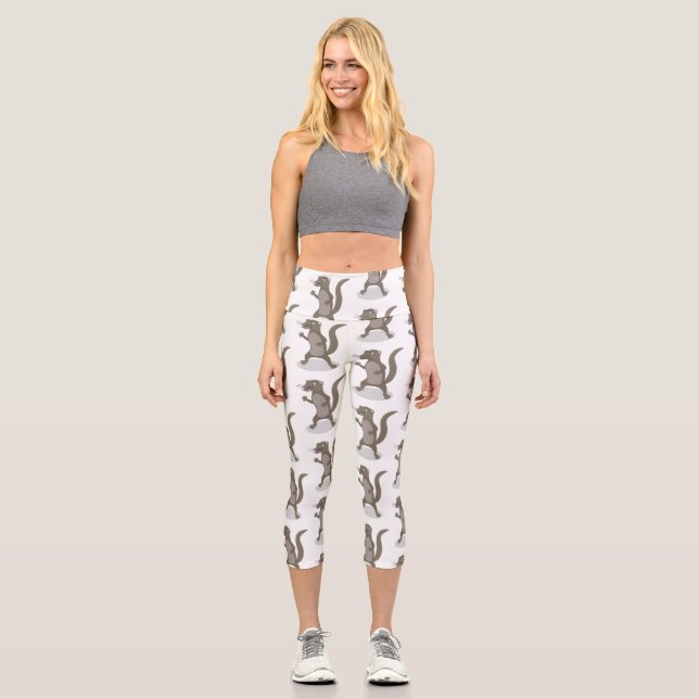 Leggings Capri Ilustracion de personalizado de mongosis suave (Anverso)
