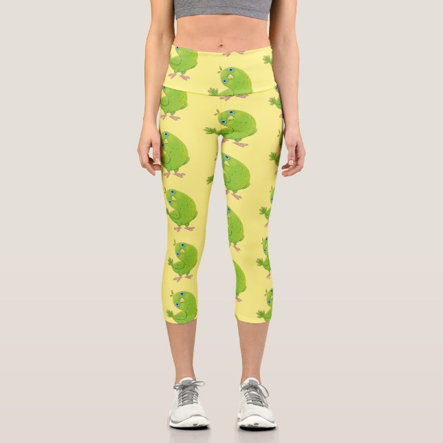 Leggings Capri Ilustracion de personalizado de paracaídas verde l (Anverso)