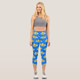 Leggings Capri Ilustracion de personalizado de pescado submarino 