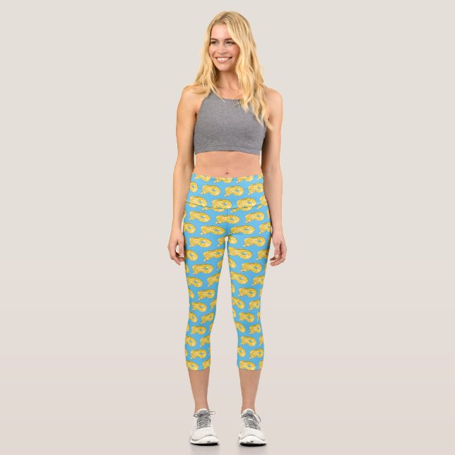 Leggings Capri Ilustracion de personalizado de pitón birmano (Anverso)