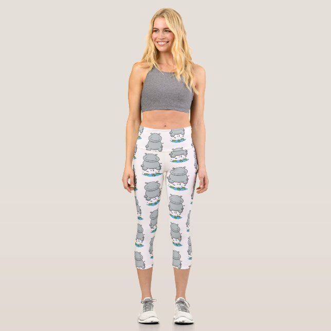 Leggings Capri Ilustracion de personalizado de puenteo agudo (Anverso)