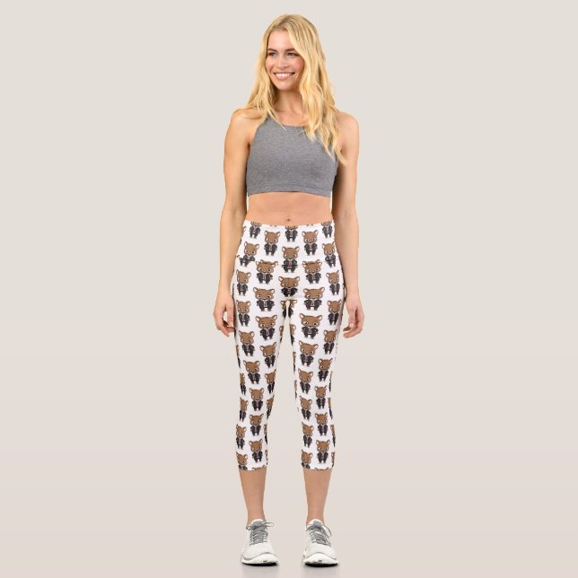 Leggings Capri Ilustracion de personalizado de rata (Anverso)
