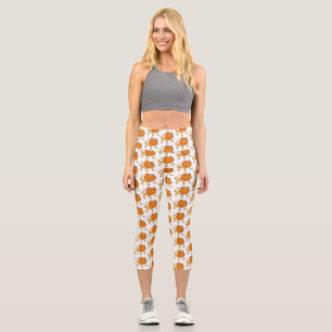 Leggings Capri ilustracion de personalizado naranja