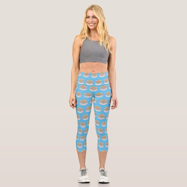 Leggings Capri Ilustracion de Shumai dim sum personalizado (Anverso)