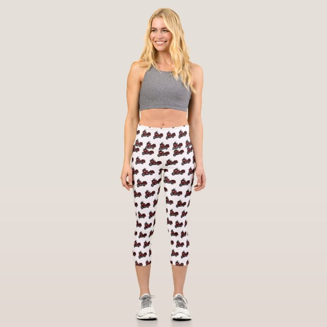 Leggings Capri Ilustracion del personalizado de motocicleta de To (Anverso)