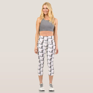 Leggings Capri Ilustracion personalizado chinchilla gris suave
