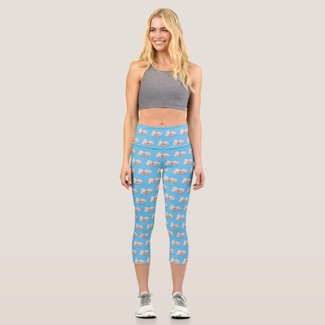 Leggings Capri Ilustracion personalizado de ajo (Anverso)