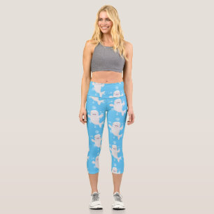 Leggings Capri Ilustracion personalizado de ballenas de la beluga