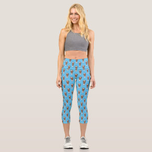 Leggings Capri Ilustracion personalizado de batido de chocolate