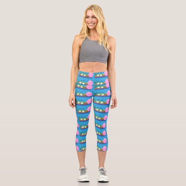 Leggings Capri Ilustracion personalizado de bblegum de ranas grac (Anverso)