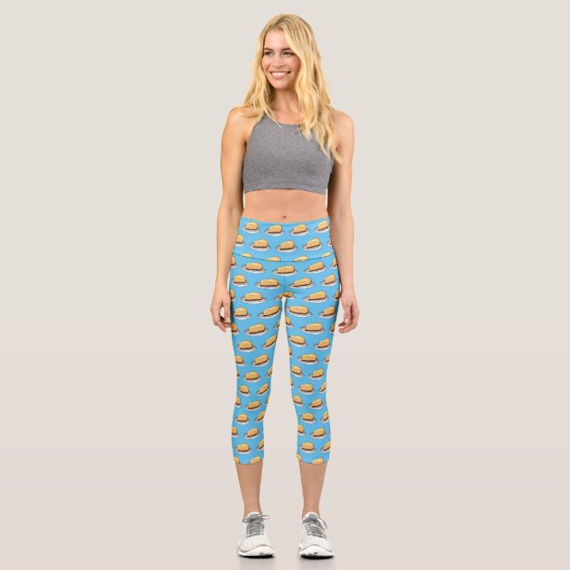 Leggings Capri Ilustracion personalizado de Cheesecake (Anverso)
