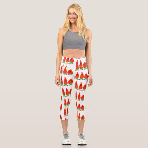 Leggings Capri Ilustracion personalizado de chiles cantantes