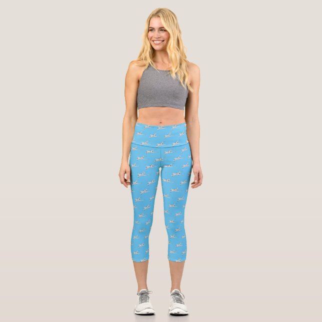 Leggings Capri Ilustracion personalizado de chorro privado (Anverso)