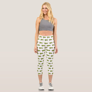 Leggings Capri Ilustracion personalizado de frijol verde
