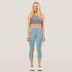 Leggings Capri Ilustracion personalizado de leonfish feliz