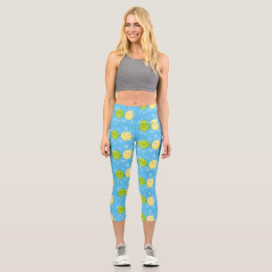 Leggings Capri Ilustracion personalizado de lima de limón feliz