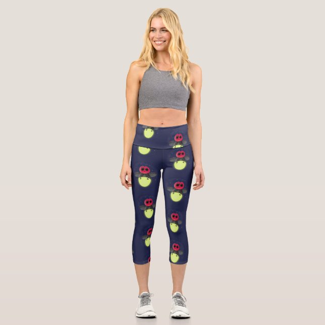Leggings Capri Ilustracion personalizado de luciérnaga de bichos  (Anverso)