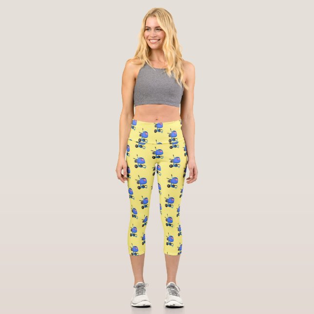 Leggings Capri Ilustracion personalizado de mezclador de cemento  (Anverso)