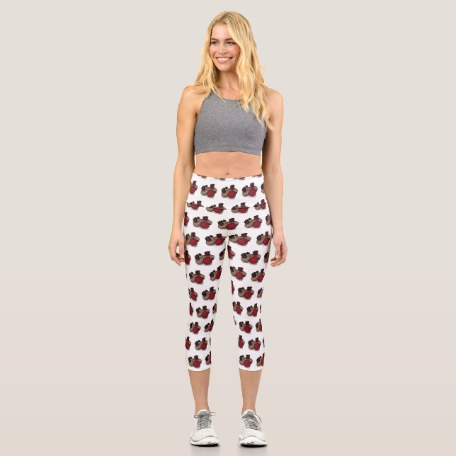 Leggings Capri Ilustracion personalizado de remolacha (Anverso)