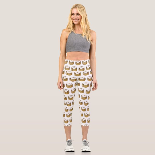 Leggings Capri Ilustracion personalizado Dim sum (Anverso)