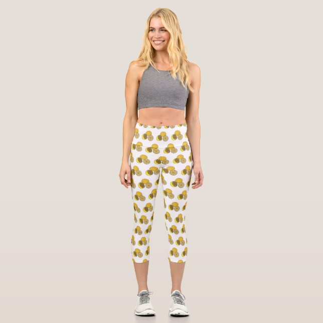 Leggings Capri Ilustracion personalizado limón (Anverso)