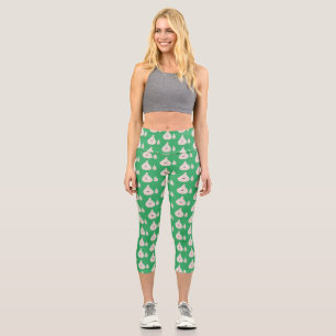 Leggings Capri Ilustracion vegetal de personalizado de ajo dulce