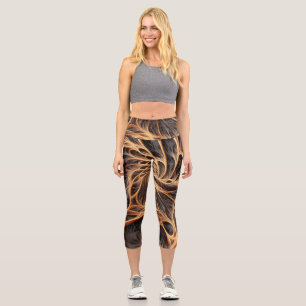 Leggings Capri Imagen abstracta - Fractal 3D, arte digital, braun