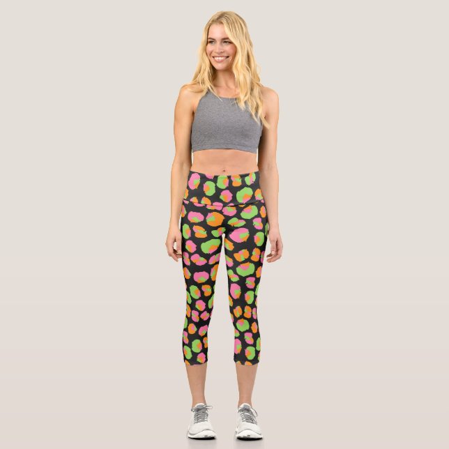 Leggings Capri Impresión alternativa de leopardo (Anverso)