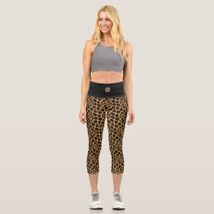 Leggings Capri IMPRESIÓN ANIMAL salvaje Leopardo + Monograma