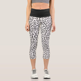 Leggings Capri Impresión de animales en B&W