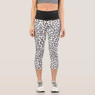 Leggings Capri Impresión de animales en B&W