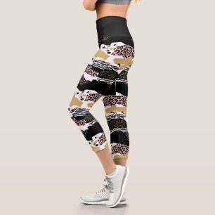 Leggings Capri Impresión de animales salvajes