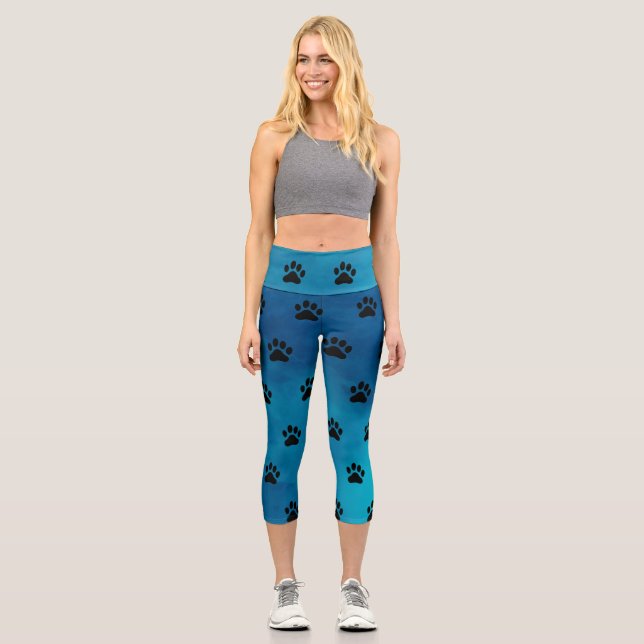 Leggings Capri impresión de Blue Paw (Anverso)