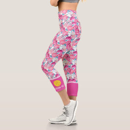 Leggings Capri Impresión de bolas, Personalizado de diseño floral