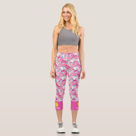 Leggings Capri Impresión de bolas, Personalizado de diseño floral