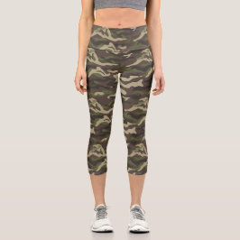 Leggings Capri Impresión de cámara, Personalizado de patrón de ca