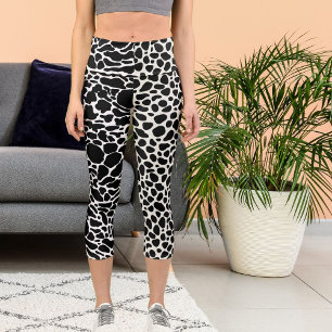 Leggings Capri Impresión de patrón de gato grande de leopardo per