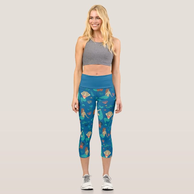 Leggings Capri impresión de patrones multirraciales (Anverso)