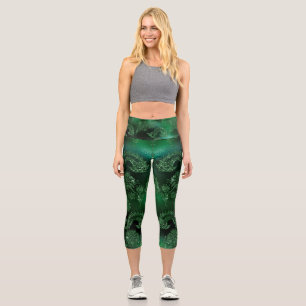 Leggings Capri Impresión de tatuajes azules excelentes
