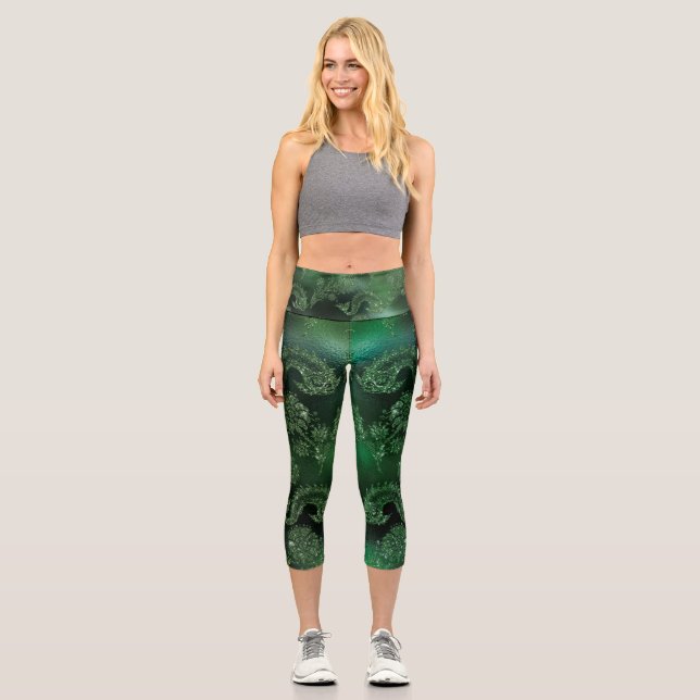 Leggings Capri Impresión de tatuajes azules excelentes (Anverso)