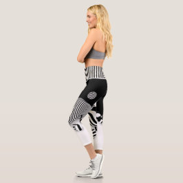 Leggings Capri Impresión en blanco y negro